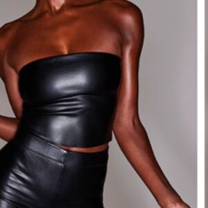 Skims Faux Leather Tube Top